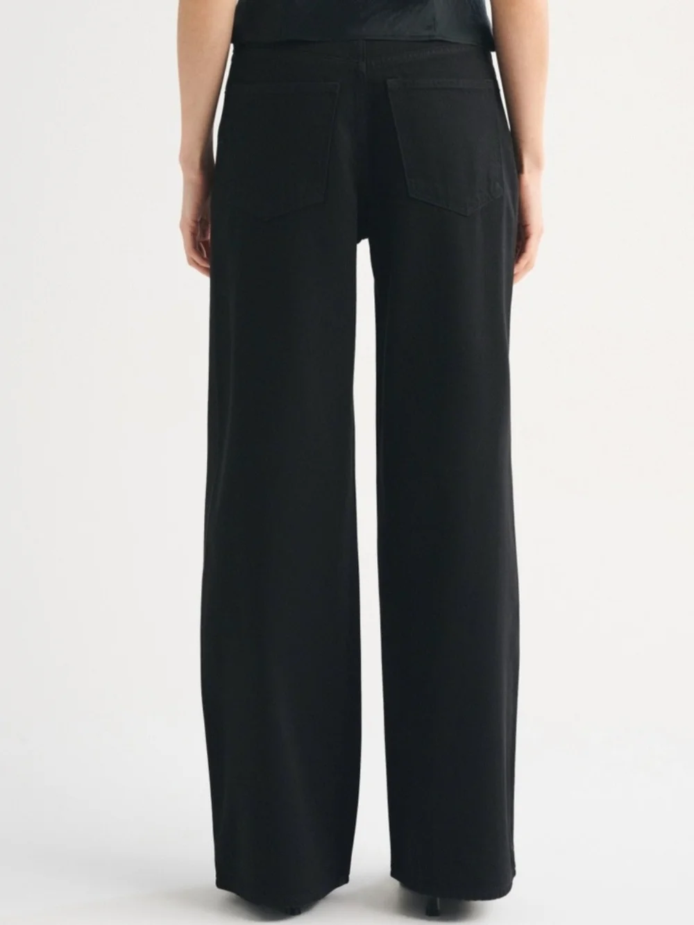 NWT Abercrombie High Rise Wide Leg Jean No Fade Black